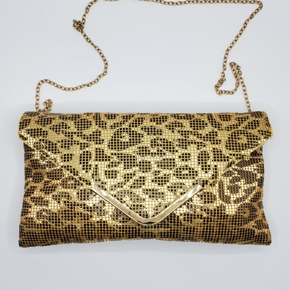 Women's Animal Print Gold and Black Clutch